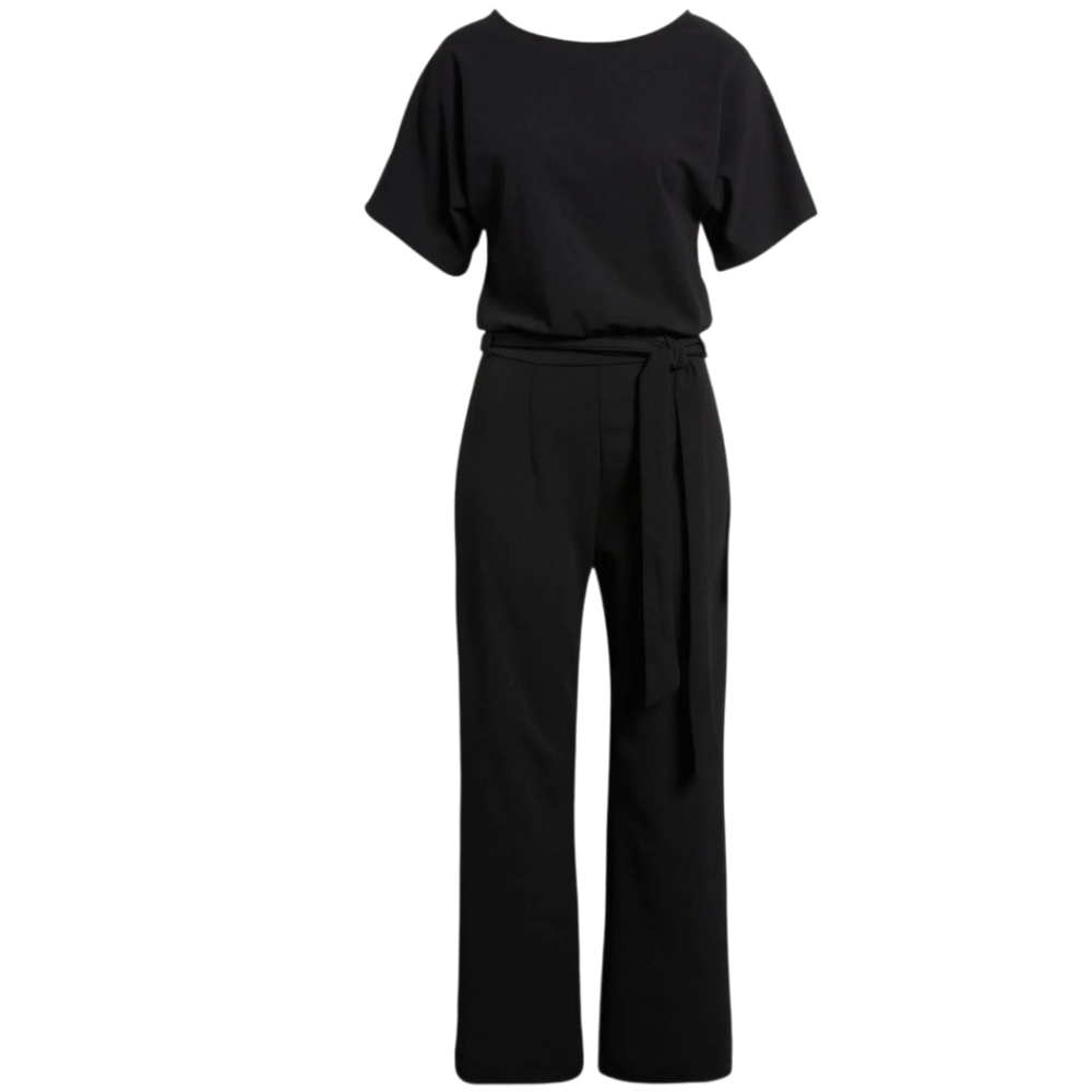 Nikki Lund Women's Alexandra Tie Waist Jumpsuit Black Size XL NWOT